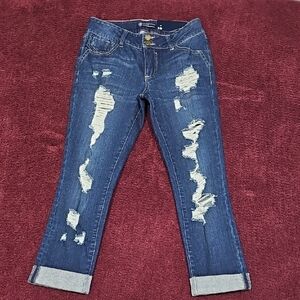 Boom Boom Jeans Distressed Crop Jeans | Size 5 | 23” Inseam | Cuffed
